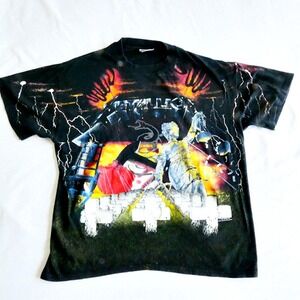 Vintage Metallica T Shirt 1991 AOP Brockum XL 90s 1990s Albums Rock Metal